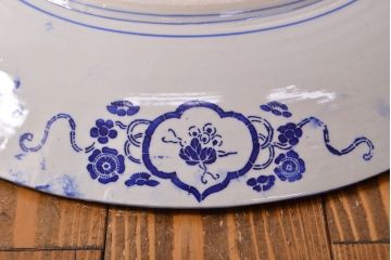 明治〜大正　微塵唐草　一尺五寸印判大皿(和食器)(R-052003)