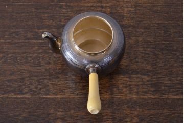 古い　純銀製　横手急須　247g(銀瓶、茶道具)(R-052004)