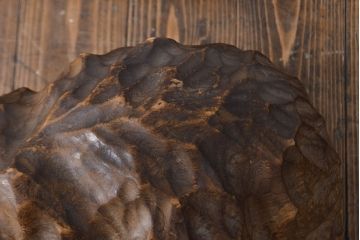 古い熊　木彫り　銘無し(木彫の置物、置き物、ディスプレイ、北海道、アイヌ)(R-052009)