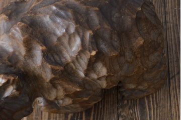 古い熊　木彫り　銘無し(木彫の置物、置き物、ディスプレイ、北海道、アイヌ)(R-052009)