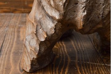 古い熊　木彫り　銘無し(木彫の置物、置き物、ディスプレイ、北海道、アイヌ)(R-052009)