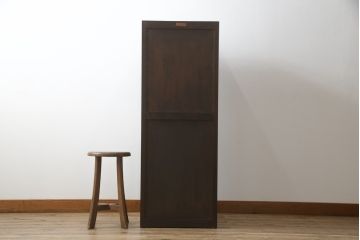 中古　松本民芸家具　シンプルな作りで合わせやすいD型小物整理箪笥(縦型チェスト、引き出し、収納タンス)(定価約27万円)(R-052013)