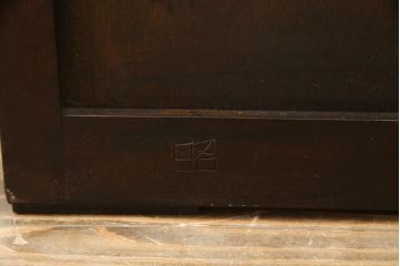 中古　松本民芸家具　シンプルな作りで合わせやすいD型小物整理箪笥(縦型チェスト、引き出し、収納タンス)(定価約27万円)(R-052013)