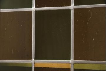 ビンテージ家具　美品　オーク材　ステンドグラス入り扉がおしゃれなキャビネット(本箱、ブックケース、収納棚、ヴィンテージ)(R-052015)