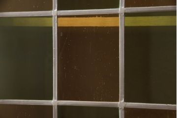ビンテージ家具　美品　オーク材　ステンドグラス入り扉がおしゃれなキャビネット(本箱、ブックケース、収納棚、ヴィンテージ)(R-052015)