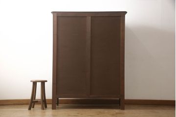 ビンテージ家具　美品　オーク材　ステンドグラス入り扉がおしゃれなキャビネット(本箱、ブックケース、収納棚、ヴィンテージ)(R-052015)