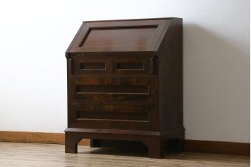 中古　松本民芸家具　高山式　スタイリッシュなデザインが美しいライティングビューロー(机、在宅ワーク、在宅用ワークデスク、引き出し、チェスト)(R-052018)