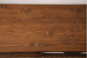 ラフジュ工房オリジナル　古建具リメイク　透かし彫りが上品なアクセントになる引き戸のテレビ台(ローボード、テレビボード、収納棚)(R-052022)