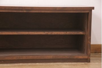 ラフジュ工房オリジナル　古建具リメイク　上品な透かし彫りが和の雰囲気を高める引き戸のテレビ台(ローボード、テレビボード、収納棚)(R-052023)