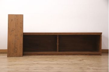 ラフジュ工房オリジナル　古建具リメイク　透かし彫り　上品な和の趣を演出する引き戸のテレビ台(ローボード、テレビボード、収納棚)(R-052024)