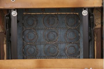 中古　美品　アメリカ輸入品　DREXEL HERITAGE(ドレクセルヘリテイジ)　希少!ファブリックのデザインがおしゃれなリクライニングソファ(一人掛けソファ、1P)(R-052031)