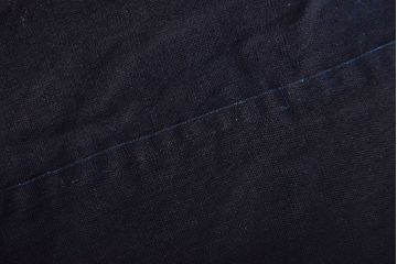 明治〜大正　古い家紋入り藍染め　木綿古布(R-052036)