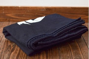 明治〜大正　古い家紋入り藍染め　木綿古布(R-052036)