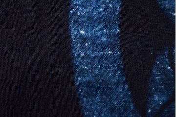 明治〜大正　古い家紋入り藍染め　木綿古布(R-052037)