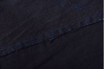 明治〜大正　古い家紋入り藍染め　木綿古布(R-052037)