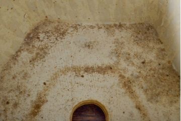 古い　色絵　粉彩　六角植木鉢(中国、盆栽鉢)(R-052040)