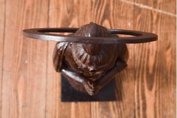 瀬戸團治作　月光菩薩　ブロンズ像　共箱付き(ディスプレイ、置き物、置物)(R-052043)