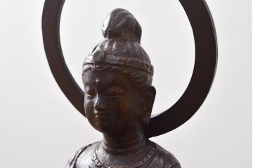 瀬戸團治作　月光菩薩　ブロンズ像　共箱付き(ディスプレイ、置き物、置物)(R-052043)