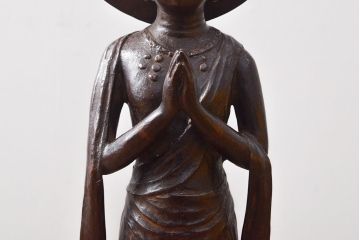 瀬戸團治作　月光菩薩　ブロンズ像　共箱付き(ディスプレイ、置き物、置物)(R-052043)