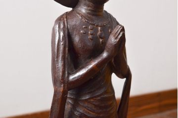 瀬戸團治作　月光菩薩　ブロンズ像　共箱付き(ディスプレイ、置き物、置物)(R-052043)