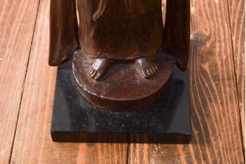 瀬戸團治作　月光菩薩　ブロンズ像　共箱付き(ディスプレイ、置き物、置物)(R-052043)