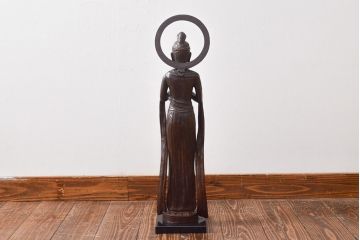 瀬戸團治作　月光菩薩　ブロンズ像　共箱付き(ディスプレイ、置き物、置物)(R-052043)