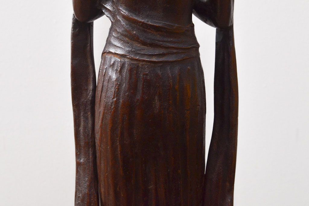 瀬戸團治作　月光菩薩　ブロンズ像　共箱付き(ディスプレイ、置き物、置物)(R-052043)