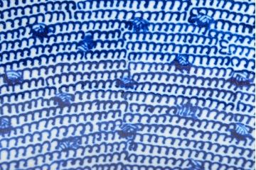 明治期　伊万里焼　微塵唐草染付　一尺三寸大皿(和食器)(R-052044)