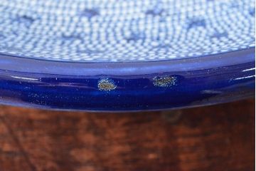 明治期　伊万里焼　微塵唐草染付　一尺三寸大皿(和食器)(R-052044)