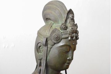大仏師　松久宗琳　ブロンズ観音菩薩立像　高さ92cm(ディスプレイ、置き物、置物)(R-052045)