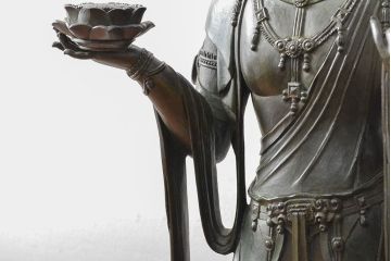 大仏師　松久宗琳　ブロンズ観音菩薩立像　高さ92cm(ディスプレイ、置き物、置物)(R-052045)