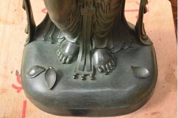 大仏師　松久宗琳　ブロンズ観音菩薩立像　高さ92cm(ディスプレイ、置き物、置物)(R-052045)