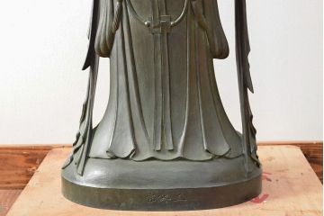大仏師　松久宗琳　ブロンズ観音菩薩立像　高さ92cm(ディスプレイ、置き物、置物)(R-052045)