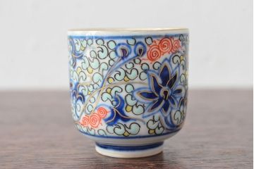 大清光緒年製　色絵染付猪口6客セット(伊万里、中国?)(R-052046)