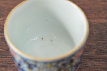 大清光緒年製　色絵染付猪口6客セット(伊万里、中国?)(R-052046)