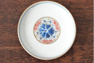 大清光緒年製　色絵染付蓋茶碗2客セット(伊万里、中国?)(R-052048)
