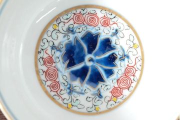 大清光緒年製　色絵染付蓋茶碗2客セット(伊万里、中国?)(R-052048)