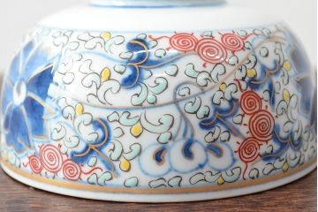 大清光緒年製　色絵染付蓋茶碗2客セット(伊万里、中国?)(R-052048)