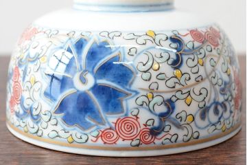 大清光緒年製　色絵染付蓋茶碗2客セット(伊万里、中国?)(R-052048)