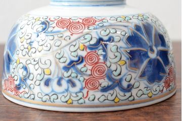 大清光緒年製　色絵染付蓋茶碗2客セット(伊万里、中国?)(R-052049)