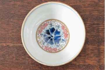 大清光緒年製　色絵染付蓋茶碗2客セット(伊万里、中国?)(R-052050)