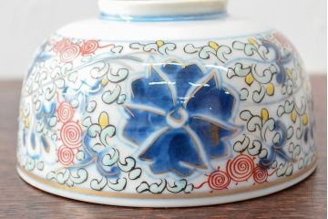 大清光緒年製　色絵染付蓋茶碗2客セット(伊万里、中国?)(R-052050)