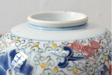 大清光緒年製　色絵染付蓋茶碗2客セット(伊万里、中国?)(R-052051)