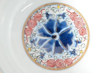 大清光緒年製　色絵染付蓋茶碗2客セット(伊万里、中国?)(R-052051)
