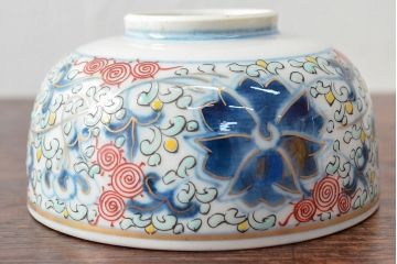大清光緒年製　色絵染付蓋茶碗2客セット(伊万里、中国?)(R-052052)