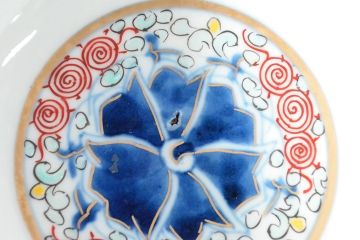 大清光緒年製　色絵染付蓋茶碗2客セット(伊万里、中国?)(R-052052)