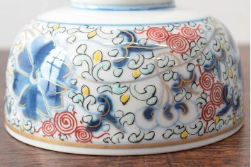 大清光緒年製　色絵染付蓋茶碗2客セット(伊万里、中国?)(R-052052)