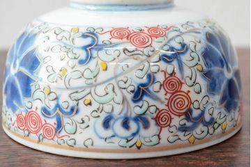 大清光緒年製　色絵染付蓋茶碗2客セット(伊万里、中国?)(R-052053)