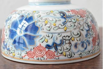 大清光緒年製　色絵染付蓋茶碗2客セット(伊万里、中国?)(R-052053)