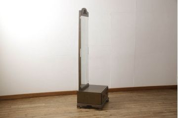 和製ビンテージ　神戸洋家具　花の意匠が目を引く、引き出し付き姿見(ミラー、ドレッサー、鏡台、ヴィンテージ)(R-052055)